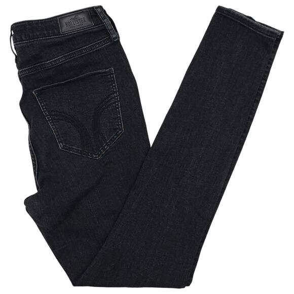 Hollister Denim - Hollister Jeans Womens 9R Black Super Skinny Ultra High Rise Distressed Stretch
